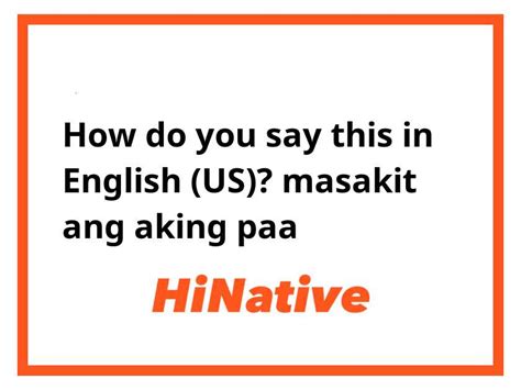 masakit paa in english|Google Translate.